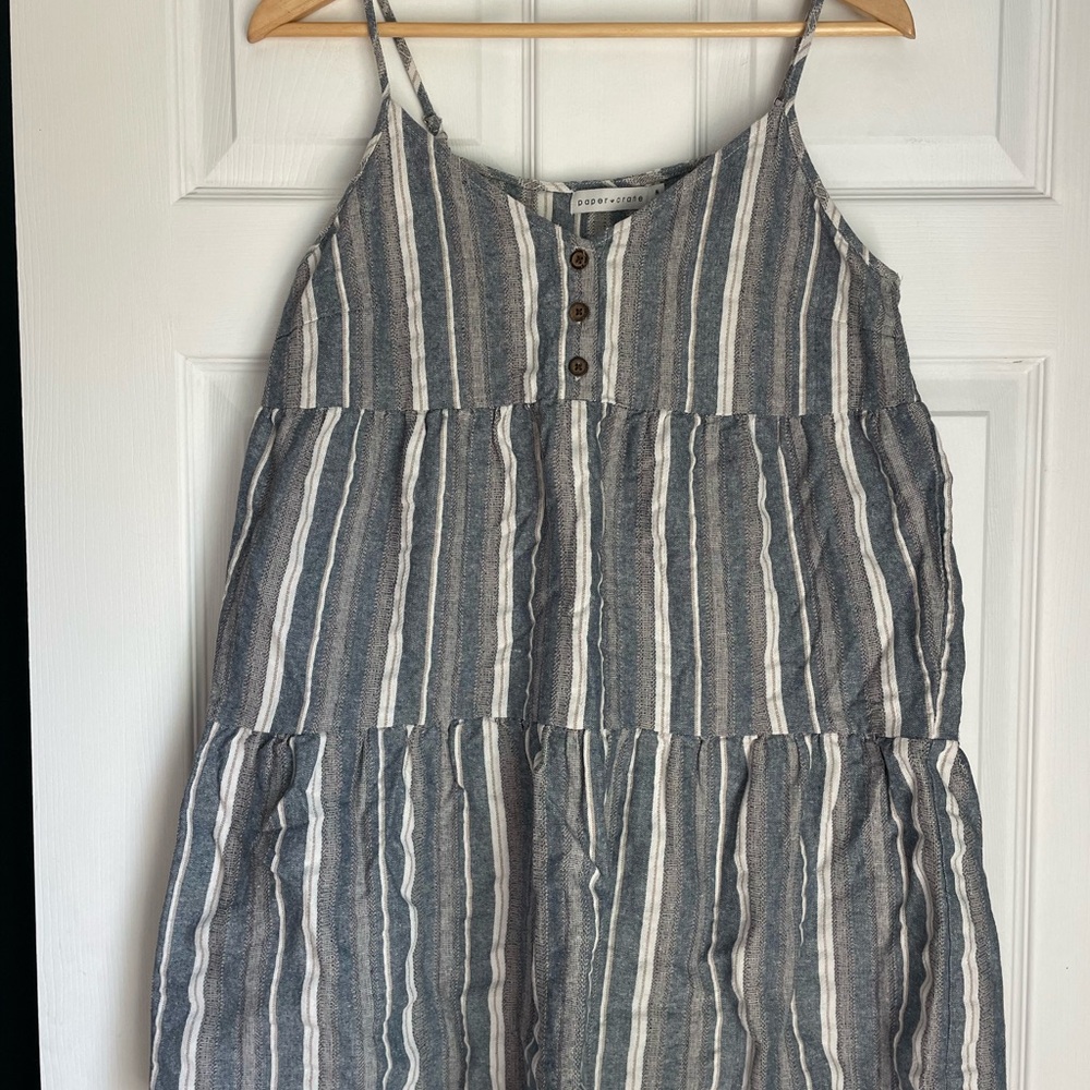 Paper Crane Blue and White Striped Top